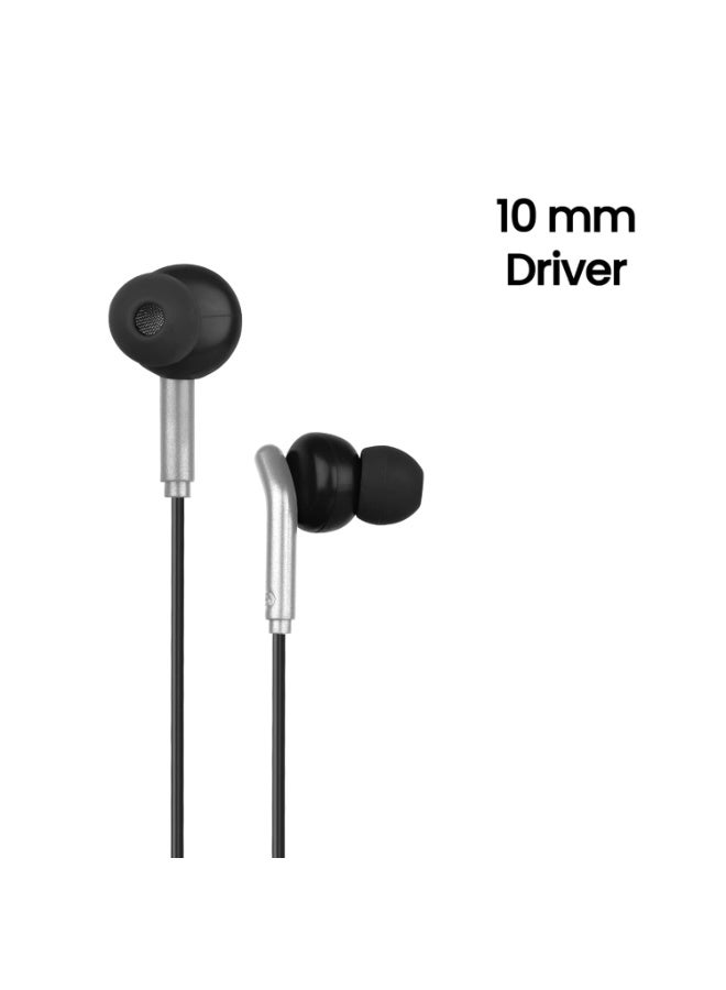 ZEBRONICS Bro in Ear Wired Earphones with Mic, 3.5mm Audio Jack, 10mm Drivers, Phone/Tablet Compatible (Black) - Image 5